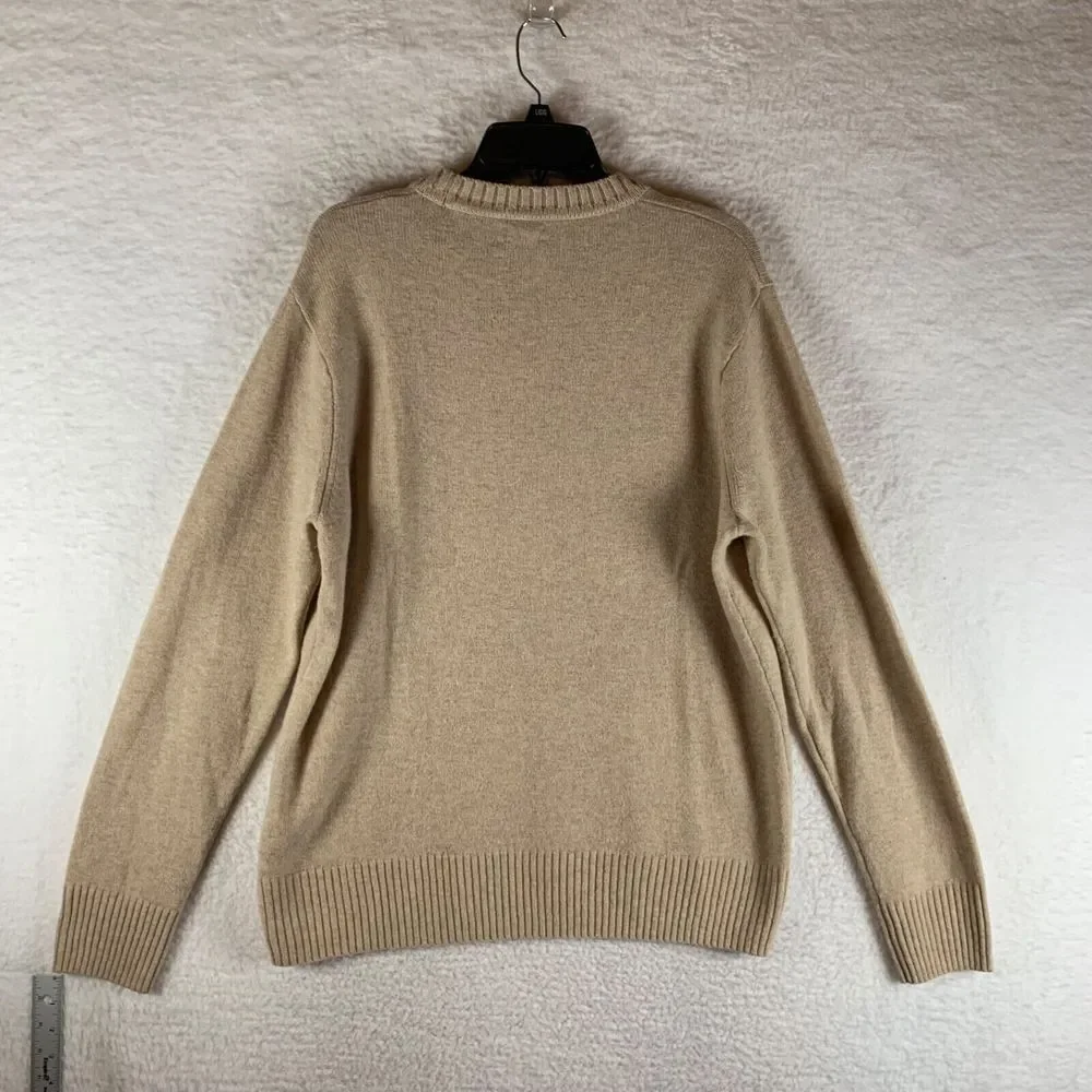 J.Crew Men's Long Sleeve Crewneck Merino Wool Stretch‎ Pullover Sweater Size L